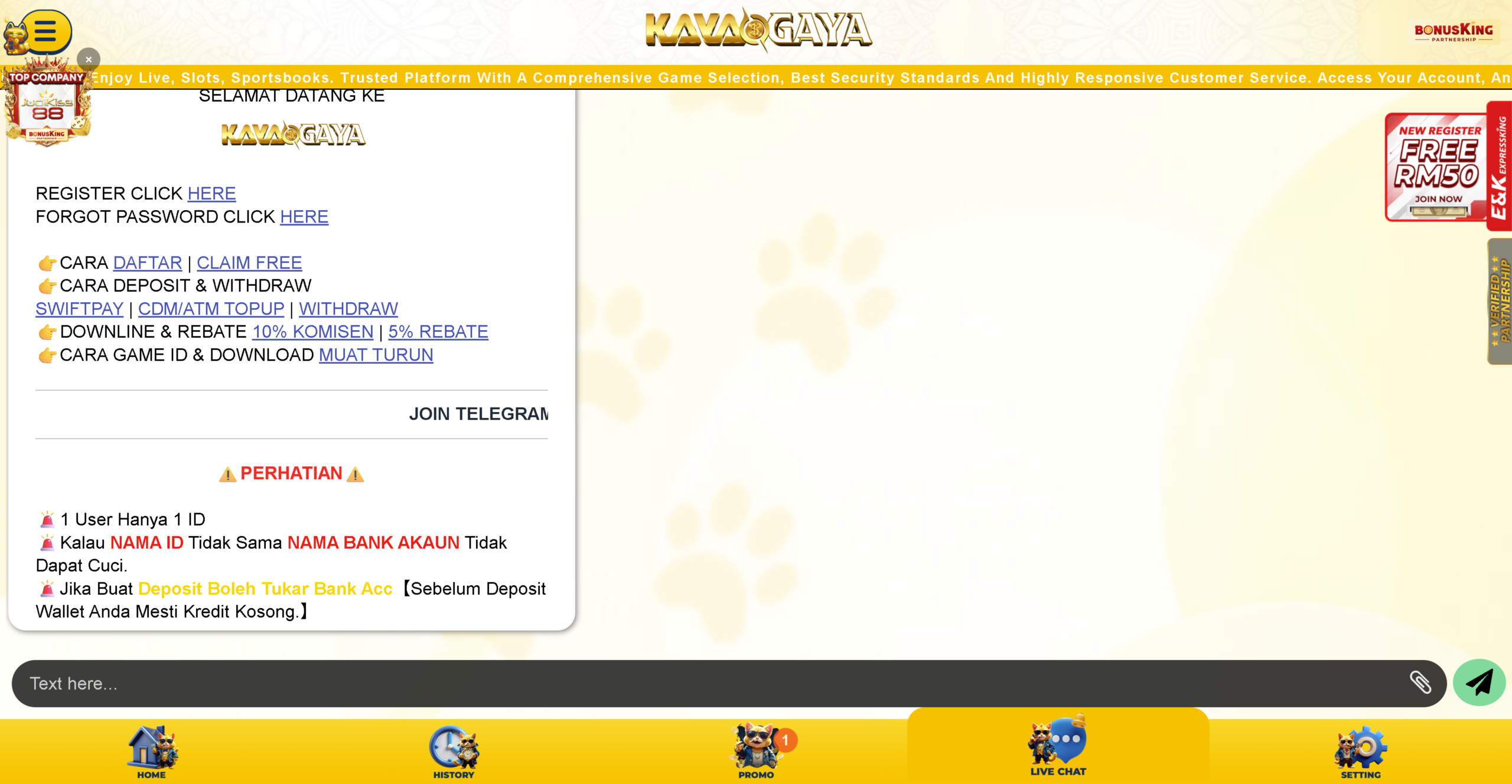 kayagaya livechat trust